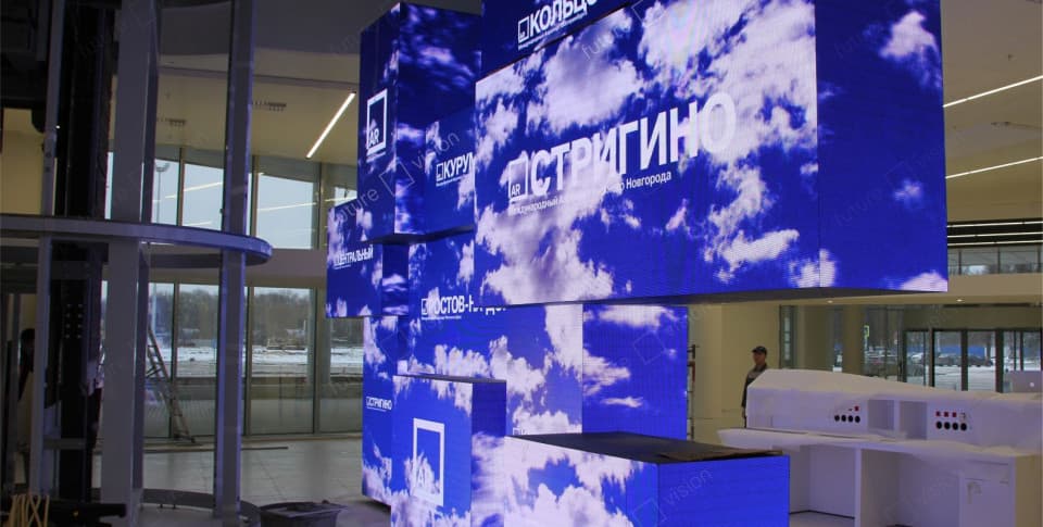 Светодиодные Led Кубы в Аэропорту Стригино, Нижний Новгород
